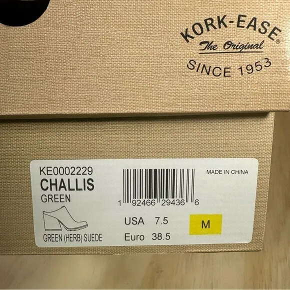 Kork Ease Challis Green Suede Mules Shoes Women’s Size 7.5 New in Box
