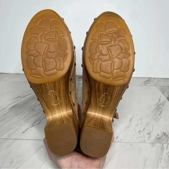 Kork Ease Darby Tan Leather Heeled Clog 10M