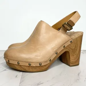 Kork Ease Darby Tan Leather Heeled Clog 10M