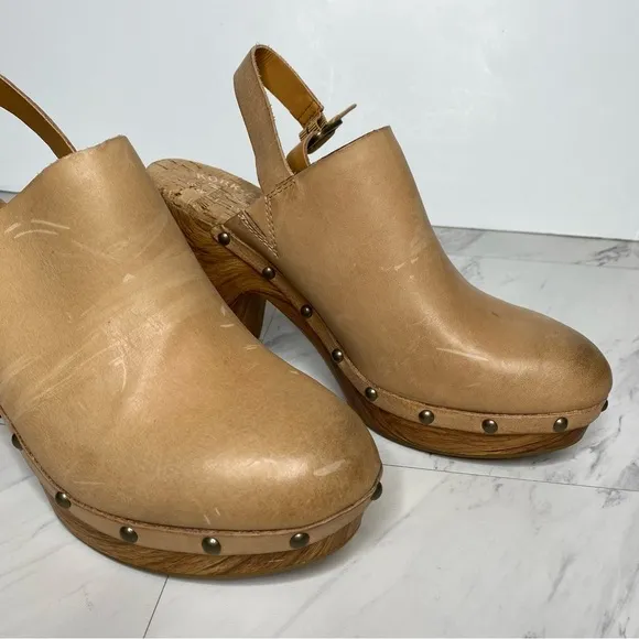 Kork Ease Darby Tan Leather Heeled Clog 10M