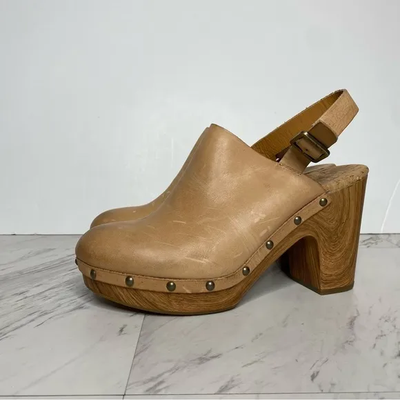 Kork Ease Darby Tan Leather Heeled Clog 10M
