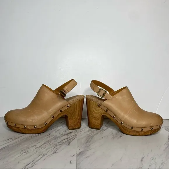 Kork Ease Darby Tan Leather Heeled Clog 10M