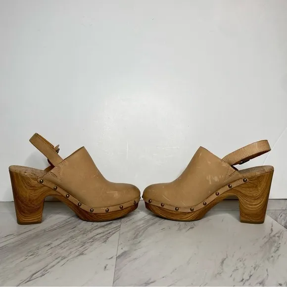 Kork Ease Darby Tan Leather Heeled Clog 10M