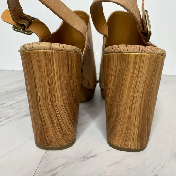 Kork Ease Darby Tan Leather Heeled Clog 10M