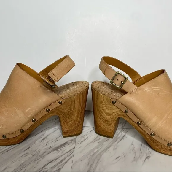 Kork Ease Darby Tan Leather Heeled Clog 10M