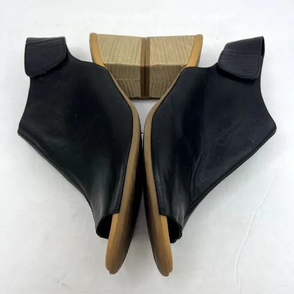 Korks by Kork Ease Cayleigh Black Leather Open Toe Mules