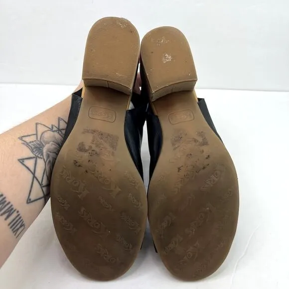 Korks by Kork Ease Cayleigh Black Leather Open Toe Mules