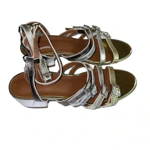 Kurt Geiger London Mini Piera Strappy Sandal Metal Size 2