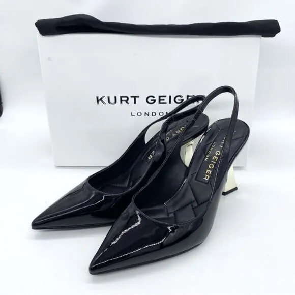 Kurt Geiger London Slingback Pointed Toe High Shine Pumps 5.5