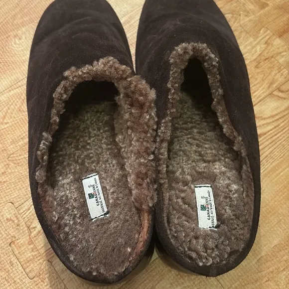 La CANADIENNE Black Suede Mules with Fur Lining