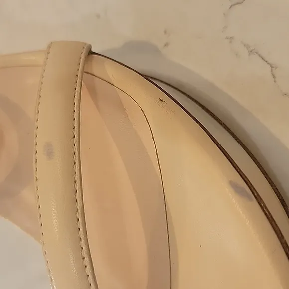 La Perla cream leather platform Stilleto heels sandal size 10