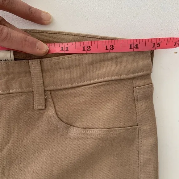 L'AGENCE Sabine High Rise Skinny Pants Ankle Zip Khaki Brown Size 29