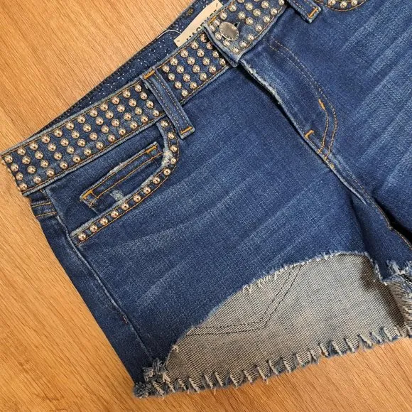 L'agence Zoe Perfect Authentique Studded Distressed Short Size 24 NWT