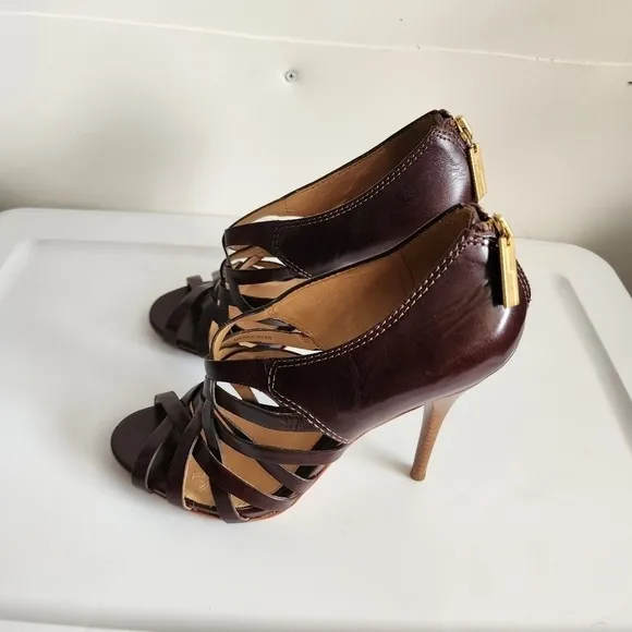 L.A.M.B Brown Strappy Stilettos/Heels Size 8.5