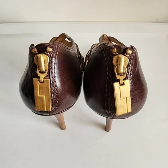 L.A.M.B Brown Strappy Stilettos/Heels Size 8.5