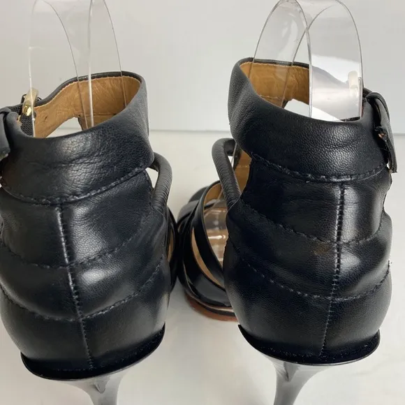 L.A.M.B. Justice Pumps Heels Size 8 Leather Cage Stiletto Sexy Platform Goth