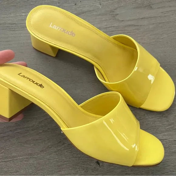 Larroude Brigitte Patent Leather Mules Size 7 NWOT