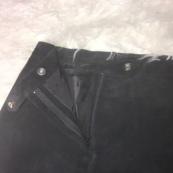 Lauren Ralph Lauren Black Long Maxi Suede Skirt 8P