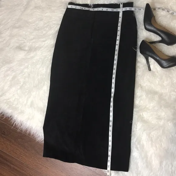 Lauren Ralph Lauren Black Long Maxi Suede Skirt 8P