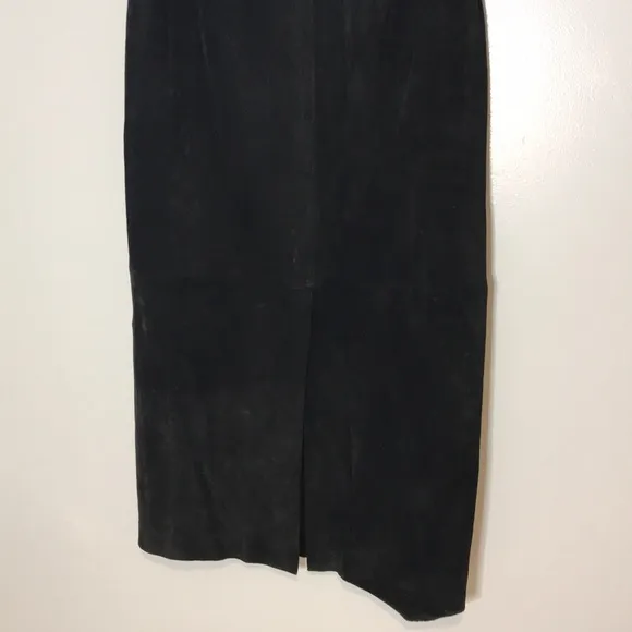Lauren Ralph Lauren Black Long Maxi Suede Skirt 8P