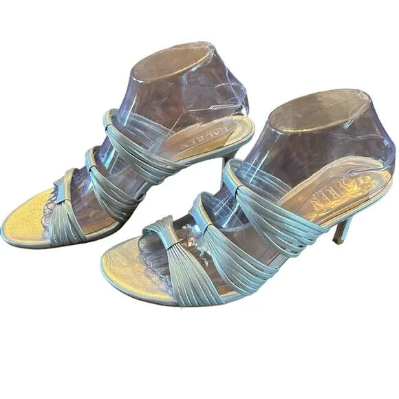 Lauren Ralph Lauren Nappa Leather Strappy Slip On Dressy Evening Heels NEW 11