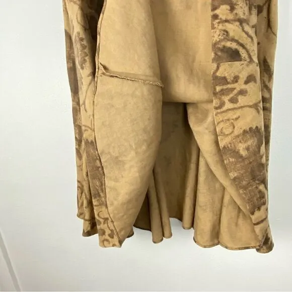 Lauren Ralph Lauren Vintage Midi Linen Skirt Academia Old Money Boho Size 8