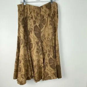 Lauren Ralph Lauren Vintage Midi Linen Skirt Academia Old Money Boho Size 8