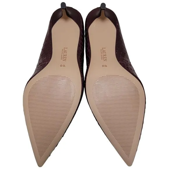 Lauren Ralph Lauren Women Lanette Pointed Toe Pump Heels Size US 10B Dark Purple
