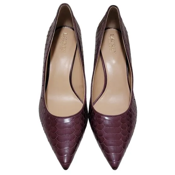 Lauren Ralph Lauren Women Lanette Pointed Toe Pump Heels Size US 10B Dark Purple