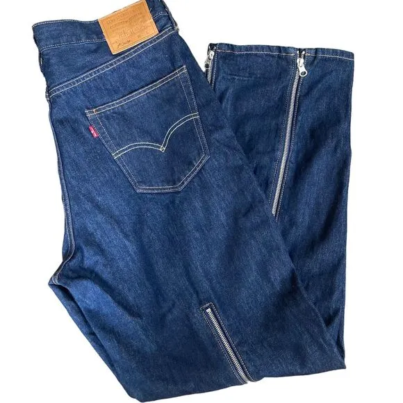 Levi’s X No Sesso Sz Large 36x31 Zipper Wide Leg Jeans Gender Neutral NWOT $470