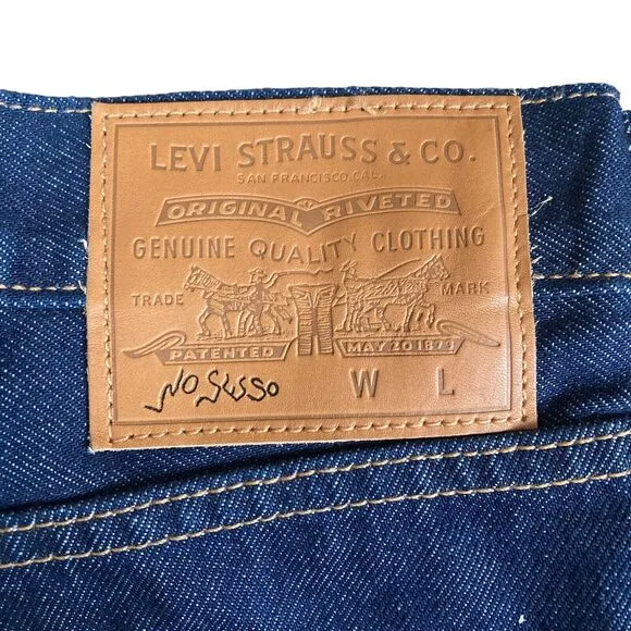Levi’s X No Sesso Sz Large 36x31 Zipper Wide Leg Jeans Gender Neutral NWOT $470