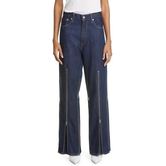 Levi’s X No Sesso Sz Large 36x31 Zipper Wide Leg Jeans Gender Neutral NWOT $470