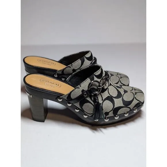 Like New Coach Shasha Slip-On Mules Black size 6.5