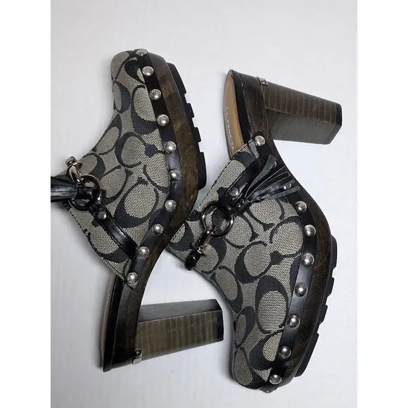 Like New Coach Shasha Slip-On Mules Black size 6.5