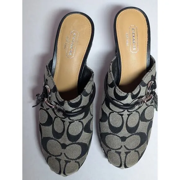 Like New Coach Shasha Slip-On Mules Black size 6.5