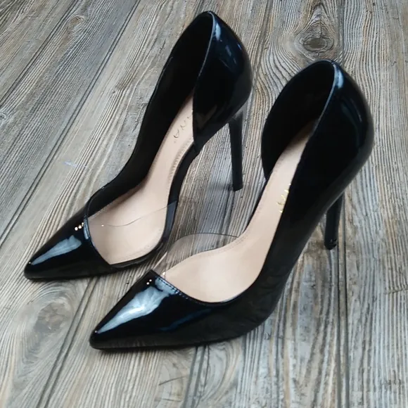 Liliana Black / Clear Pointed Closed Toe High Heels