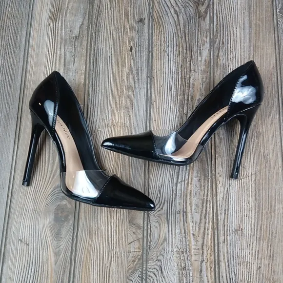 Liliana Black / Clear Pointed Closed Toe High Heels