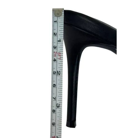 LILIANA / Silla-9/ Black / Pointed Toe / Stiletto Mule / Heels / With Silver Buc