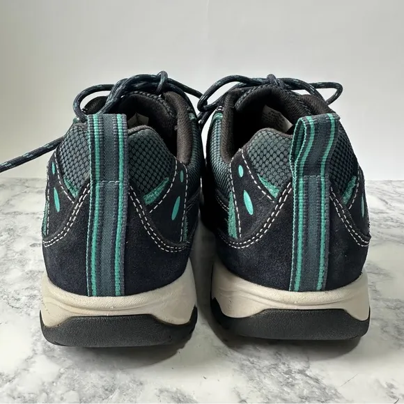 L.L. Bean Women's Trail Model 4 Black and teal trail Hiking waterproof Shoes 8
