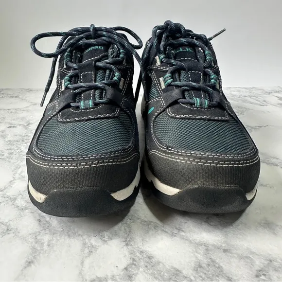 L.L. Bean Women's Trail Model 4 Black and teal trail Hiking waterproof Shoes 8