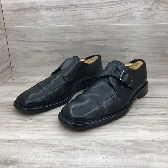 Lloyd Oxford Mens 12.5 Odell Black Leather Monk Strap Dress Shoes