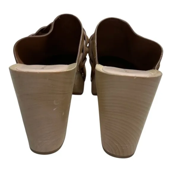 LOEFFLER RANDALL MERRIL CACAO HEELED BRAIDED CLOGS SLIDE SUEDE. Sz: 10.5