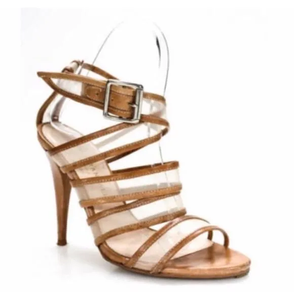 Loeffler Randall Paige Mesh Nude Strappy Heel 7.5