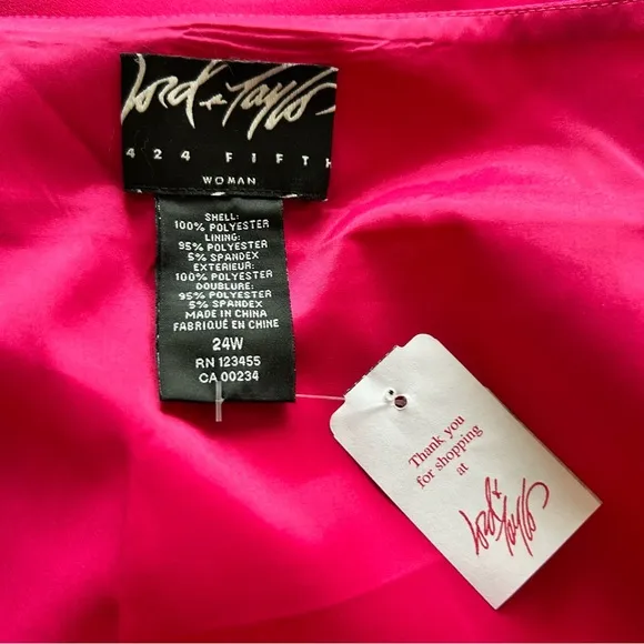 Lord &amp; Taylor Pink Flutter Ruffle Pencil Skirt NWT sz 24W