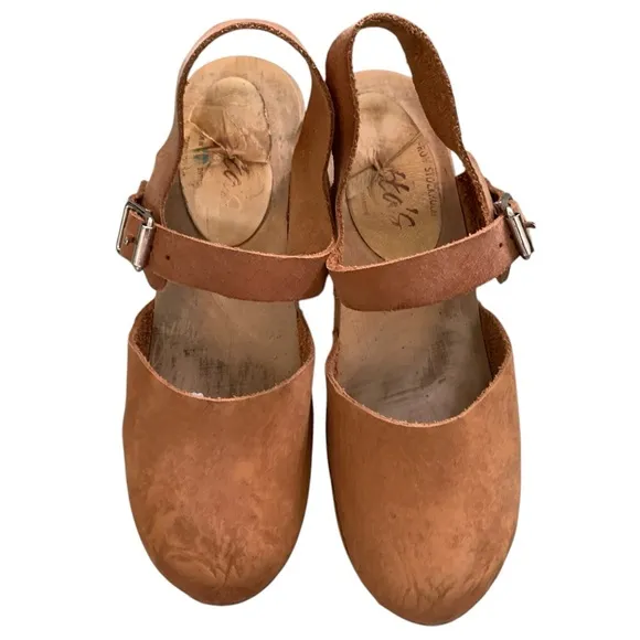 Lotta From Stockholm Classic Heeled Tan Clogs