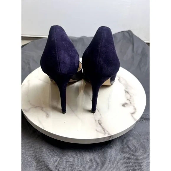 Louis Et Cie Hermosah Purple d' Orsay Leather Pointed Toes Pumps SZ9.5:Pre-Owned