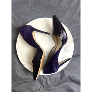 Louis Et Cie Hermosah Purple d' Orsay Leather Pointed Toes Pumps SZ9.5:Pre-Owned