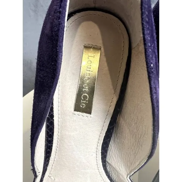 Louis Et Cie Hermosah Purple d' Orsay Leather Pointed Toes Pumps SZ9.5:Pre-Owned