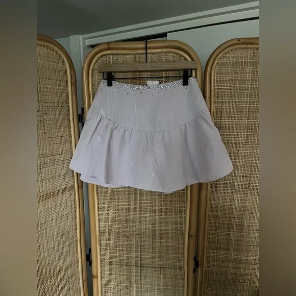 LoveShackFancy Lively Embellished Mini Skirt