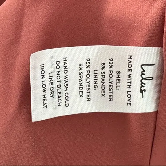 Lulus Pink Satin Asymmetrical Midi Dress| Size M